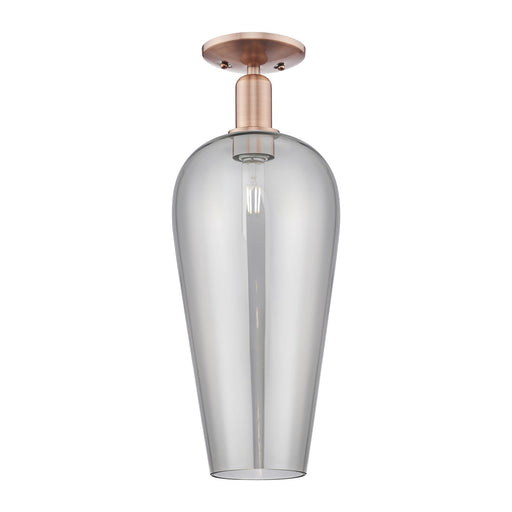 Innovations Chelsea 8in 1-Light Semi-Flush Mount | Industrial Antique Copper Steel and Light Smoke Glass | Entryway & Hallway | Model 716-1C-AC-G456-8SM