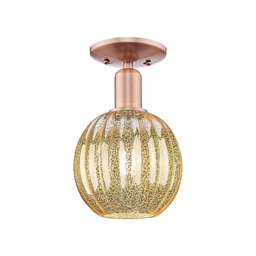 Innovations Preston 1Lt 7" Globe Semi-Flush, Copper/Mercury - 716-1C-AC-G458-7ME