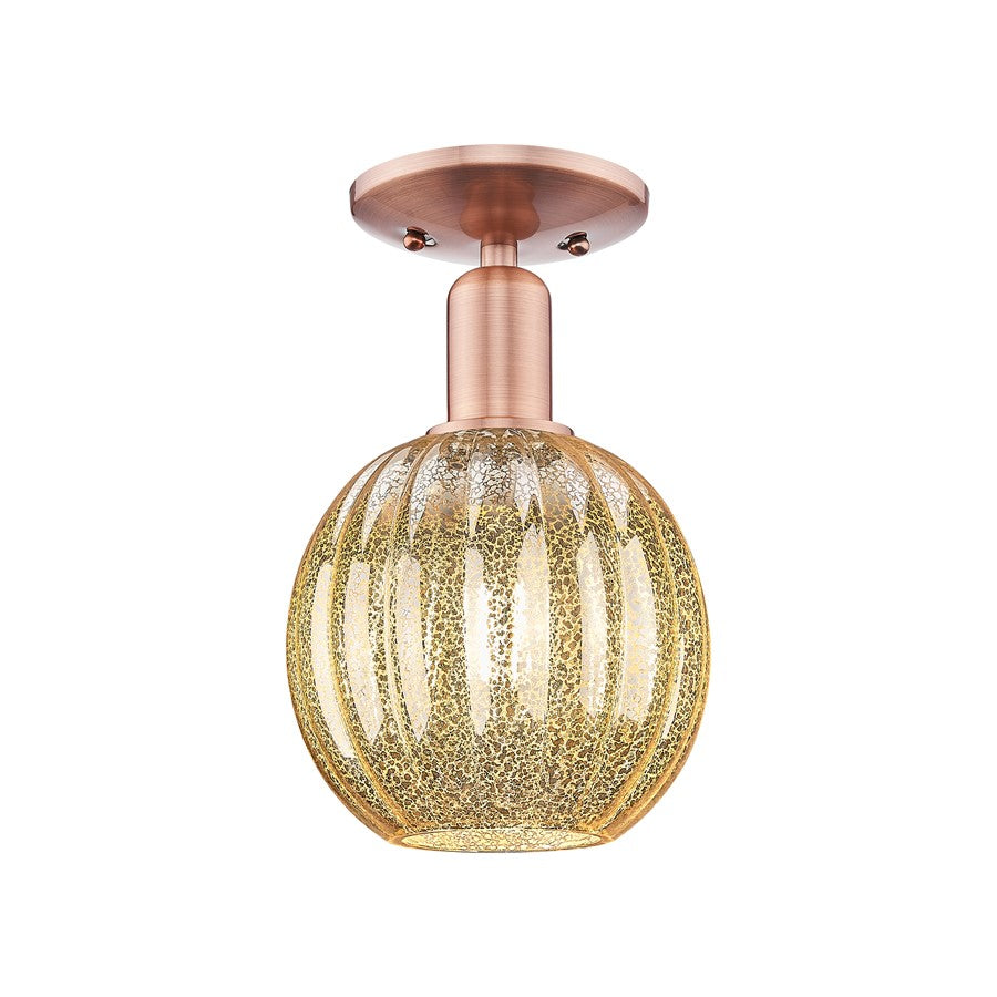 Innovations Preston 1Lt 7" Globe Semi-Flush, Copper/Mercury - 716-1C-AC-G458-7ME