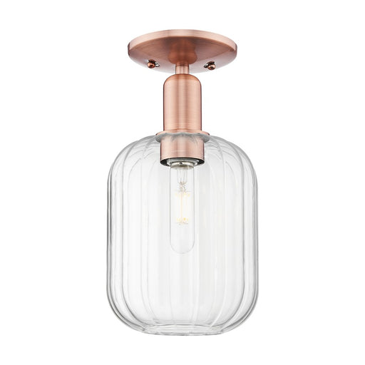 Innovations Preston 1Lt 7" Jar Semi-Flush, Copper/Clear - 716-1C-AC-G460-7CL