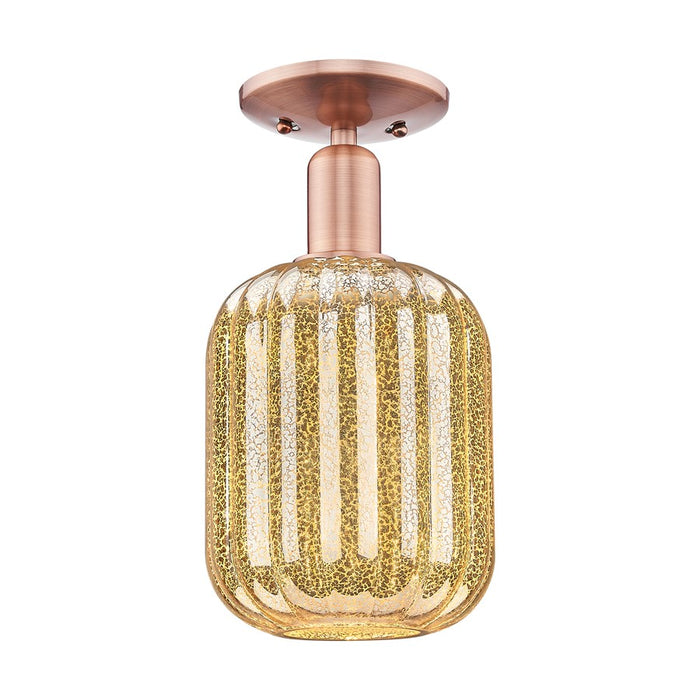 Innovations Preston 1Lt 7" Jar Semi-Flush, Copper/Mercury - 716-1C-AC-G460-7ME
