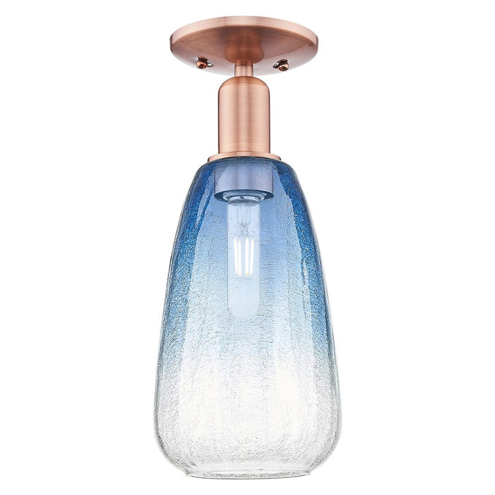 Innovations Brookhaven Almond 1Lt 6" Semi-Flush, Copper/SB - 716-1C-AC-G480-6SB