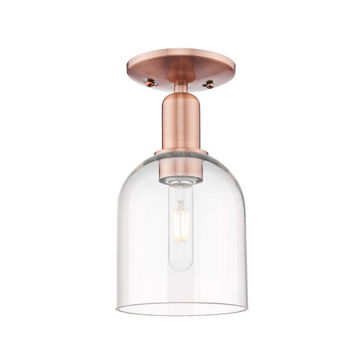 Innovations Bella 5.5in 1-Light Semi-Flush Mount | Industrial Antique Copper Steel and Clear Glass | Entryway & Hallway | 5.5 x | Model 716-1C-AC-G558-6CL