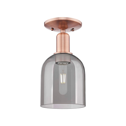 Innovations Bella 6in 1-Light Semi-Flush Mount | Industrial Antique Copper and Light Smoke Glass | Entryway & Hallway | 5.5 x | Model 716-1C-AC-G558-6SM