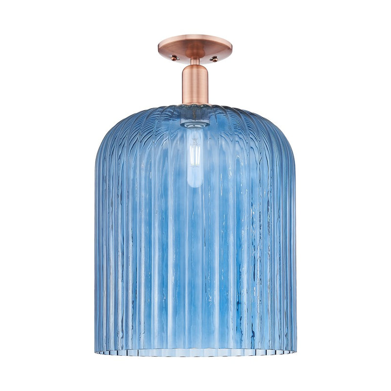 Innovations Bridal Veil 1Lt 12" Semi-Flush, Copper/Blue - 716-1C-AC-G559-12BL