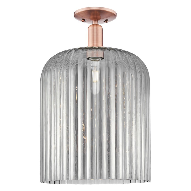 Innovations Bridal Veil 1Lt 12" Semi-Flush, Copper/Smoke - 716-1C-AC-G559-12SM