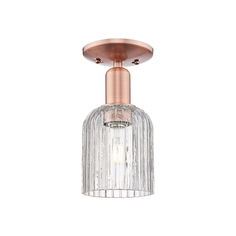 Innovations Bridal Veil 1Lt 5" Semi-Flush, Copper/Clear - 716-1C-AC-G559-5CL