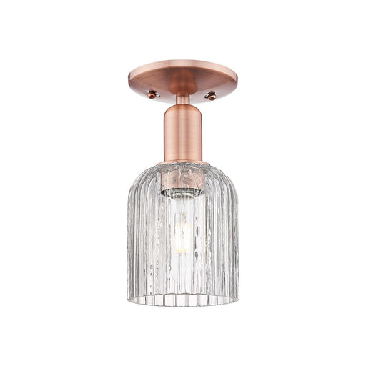 Innovations Bridal Veil 1Lt 5" Semi-Flush, Copper/Clear - 716-1C-AC-G559-5CL
