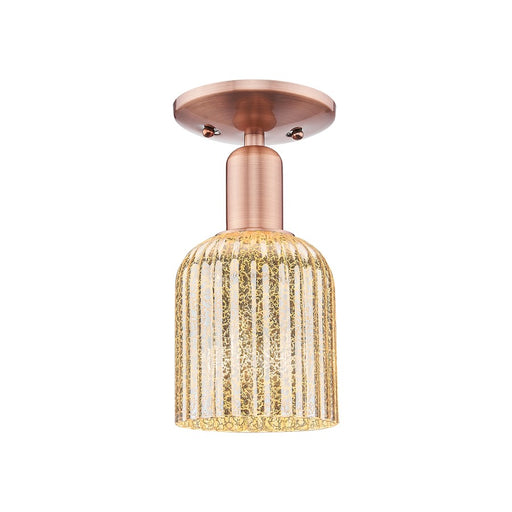 Innovations Bridal Veil 1Lt 5" Semi-Flush, Copper/Mercury - 716-1C-AC-G559-5ME