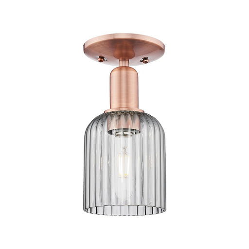 Innovations Bridal Veil 1Lt 5" Semi-Flush, Copper/Smoke - 716-1C-AC-G559-5SM