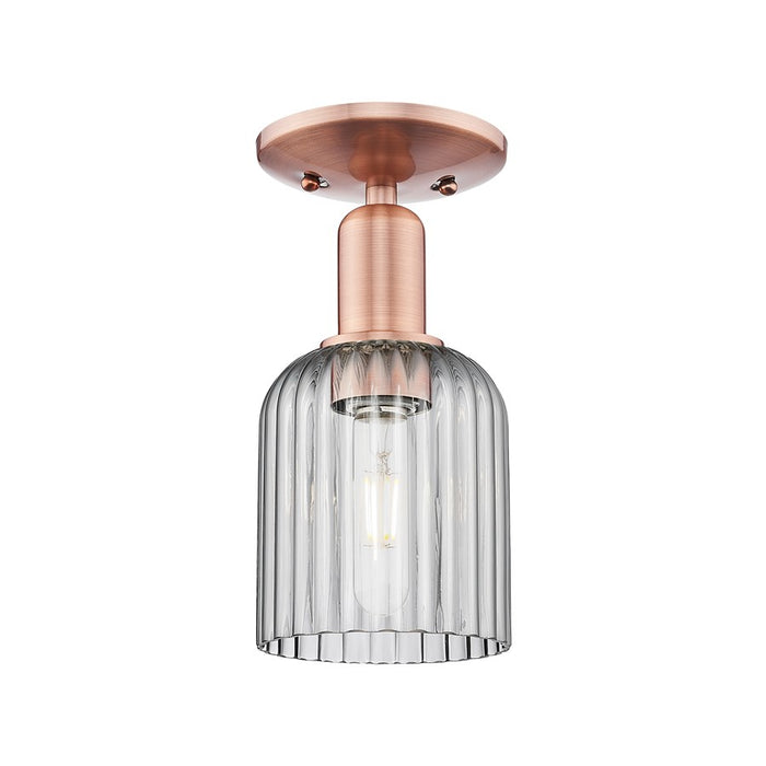 Innovations Bridal Veil 1Lt 5" Semi-Flush, Copper/Smoke - 716-1C-AC-G559-5SM