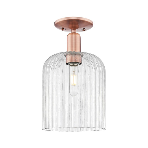 Innovations Bridal Veil 1Lt 8" Semi-Flush, Copper/Clear - 716-1C-AC-G559-8CL