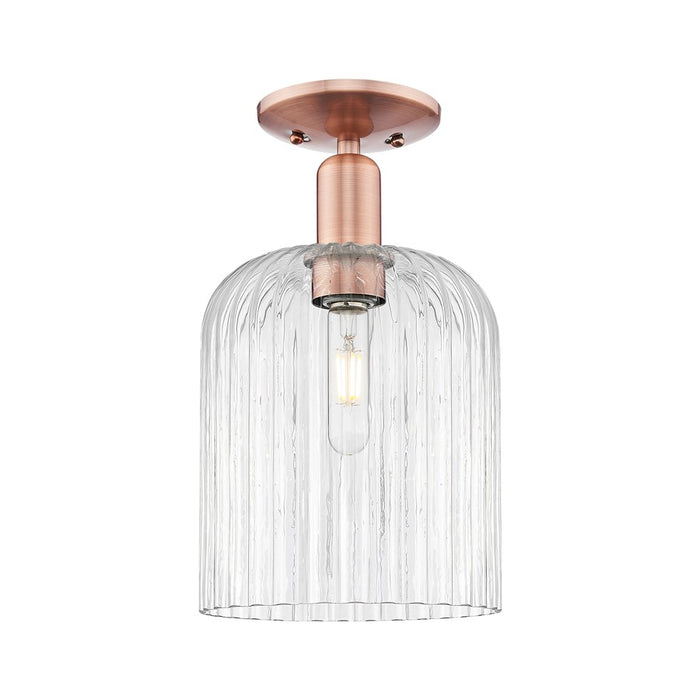 Innovations Bridal Veil 1Lt 8" Semi-Flush, Copper/Clear - 716-1C-AC-G559-8CL