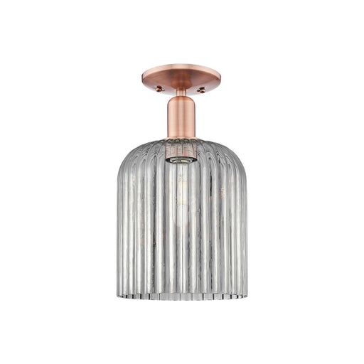 Innovations Bridal Veil 1Lt 8" Semi-Flush, Copper/Smoke - 716-1C-AC-G559-8SM