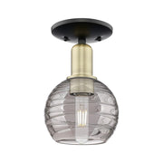 Innovations Athens Deco Swirl 1Lt 6" Semi-Flush, BKBS/SM - 716-1C-BAB-G1213-6SM