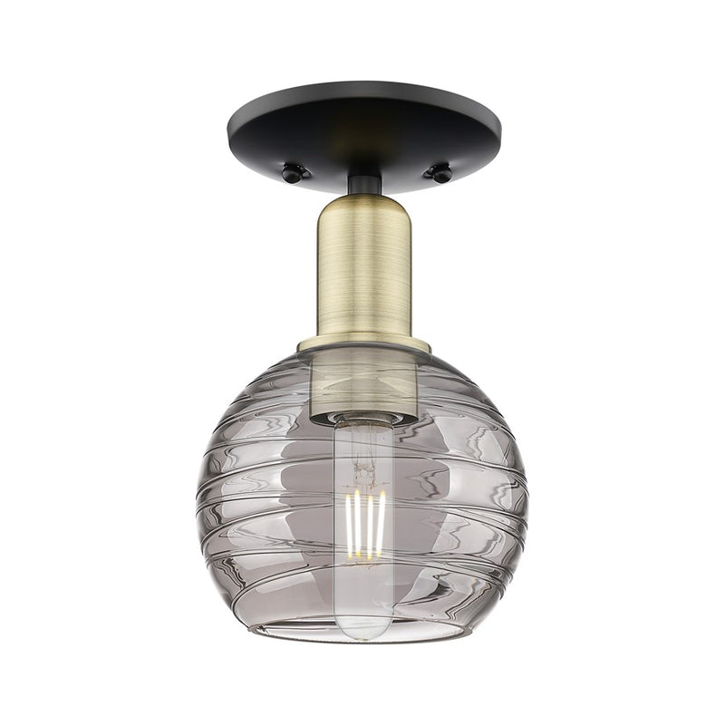 Innovations Athens Deco Swirl 1Lt 6" Semi-Flush, BKBS/SM - 716-1C-BAB-G1213-6SM