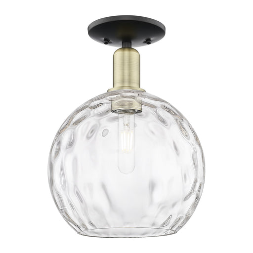 Innovations Athens Water Glass 10in 1-Light Semi-Flush Mount | Industrial Black Antique Brass and Clear Glass | Entryway & | Model 716-1C-BAB-G1215-10