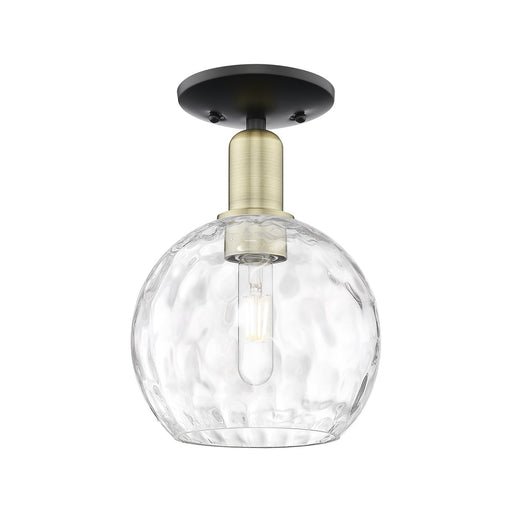 Innovations Athens Water Glass 8in 1-Light Semi-Flush Mount | Industrial Black Antique Brass and Clear Glass | Entryway & | Model 716-1C-BAB-G1215-8