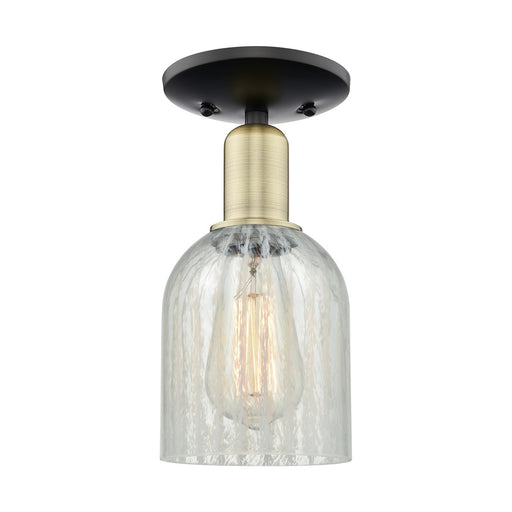 Innovations Caledonia 5in 1-Light Semi-Flush Mount | Industrial Black Antique Brass Steel and Mouchette Glass | Entryway & | Model 716-1C-BAB-G2511