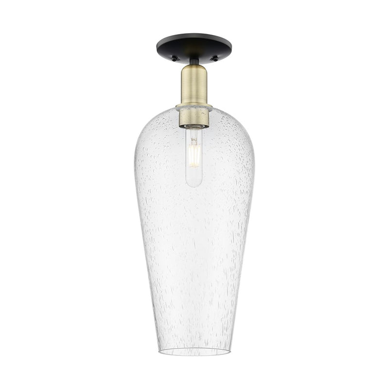 Innovations Chelsea 1Lt 8" Semi-Flush, Black Brass/Seedy - 716-1C-BAB-G456-8SDY