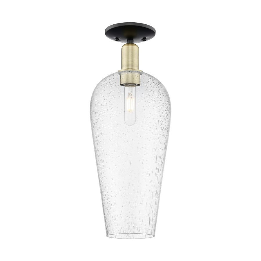 Innovations Chelsea 1Lt 8" Semi-Flush, Black Brass/Seedy - 716-1C-BAB-G456-8SDY
