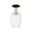 Innovations Preston 1Lt 6" Flute Semi-Flush, BKBS/Clear - 716-1C-BAB-G457-6CL