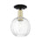Innovations Preston 1Lt 7" Globe Semi-Flush, BKBS/Clear - 716-1C-BAB-G458-7CL