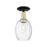 Innovations Preston 1Lt 6" Bulb Semi-Flush, BKBS/Clear - 716-1C-BAB-G459-6CL