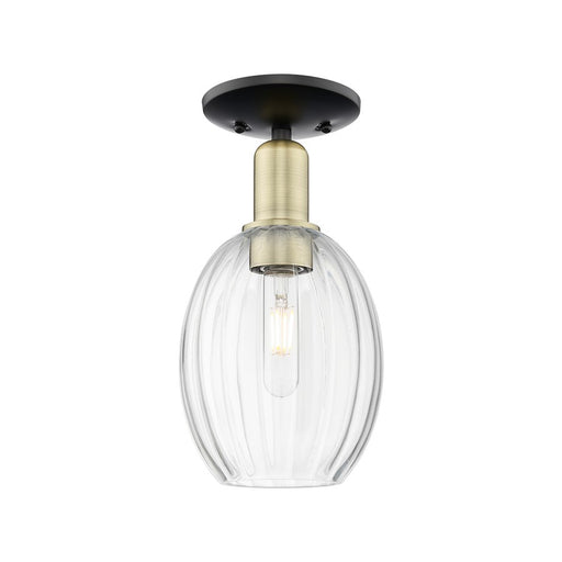 Innovations Preston 1Lt 6" Bulb Semi-Flush, BKBS/Clear - 716-1C-BAB-G459-6CL