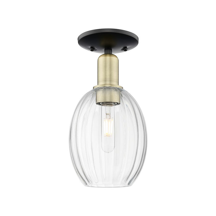 Innovations Preston 1Lt 6" Bulb Semi-Flush, BKBS/Clear - 716-1C-BAB-G459-6CL