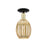 Innovations Preston 1Lt 6" Bulb Semi-Flush, BKBS/Mercury - 716-1C-BAB-G459-6ME