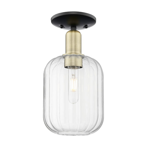Innovations Preston 1Lt 7" Jar Semi-Flush, BKBS/Clear - 716-1C-BAB-G460-7CL