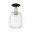 Innovations Preston 1Lt 7" Jar Semi-Flush, BKBS/Mercury - 716-1C-BAB-G460-7ME