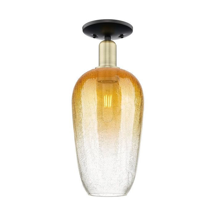 Innovations Brookhaven Flute 1Lt 7" Semi-Flush, BKBS/Amber - 716-1C-BAB-G484-7AM
