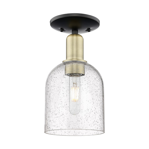 Innovations Bella 6in 1-Light Semi-Flush Mount | Industrial Black Antique Brass Steel and Seedy Glass | Entryway & Hallway | Model 716-1C-BAB-G558-6SDY