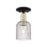 Innovations Bridal Veil 1Lt 5" Semi-Flush, BKBS/Clear - 716-1C-BAB-G559-5CL