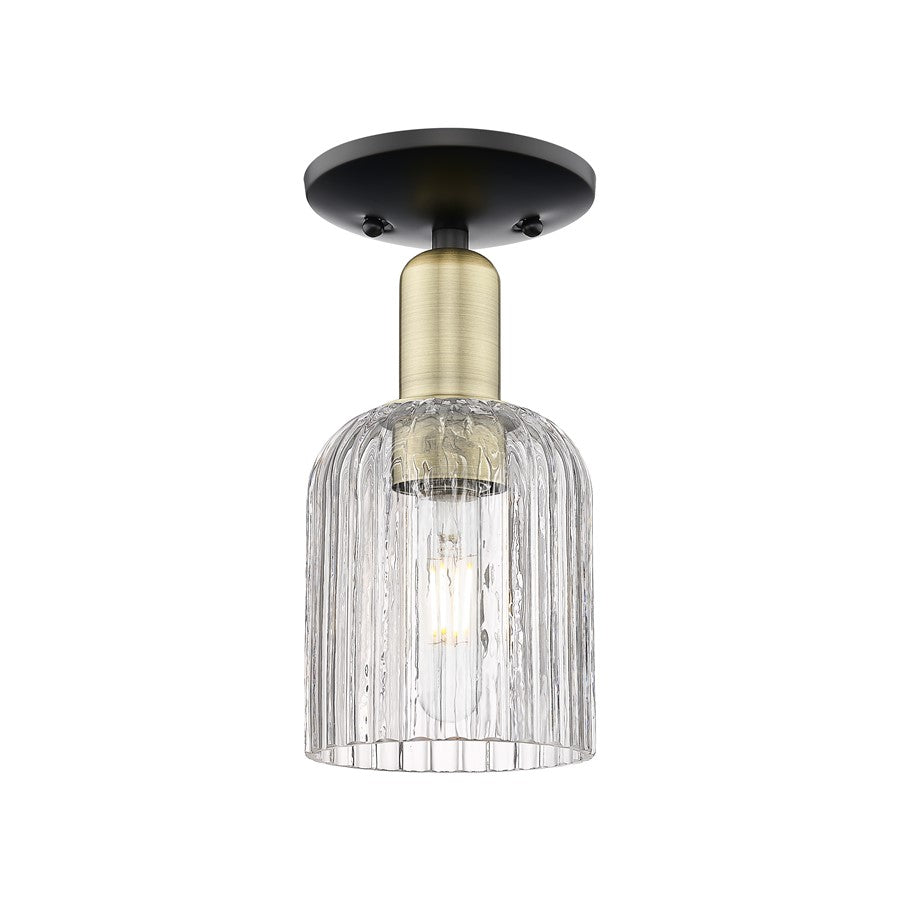 Innovations Bridal Veil 1Lt 5" Semi-Flush, BKBS/Clear - 716-1C-BAB-G559-5CL