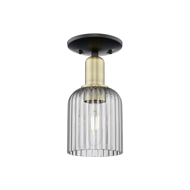 Innovations Bridal Veil 1Lt 5" Semi-Flush, BKBS/Smoke - 716-1C-BAB-G559-5SM