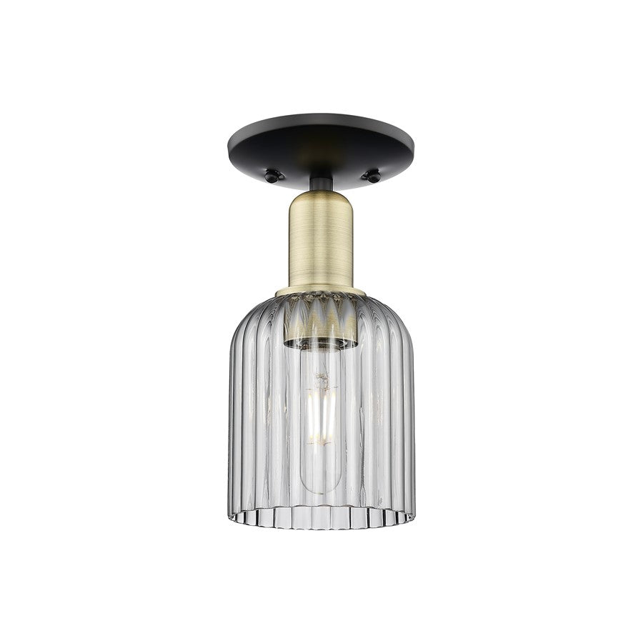 Innovations Bridal Veil 1Lt 5" Semi-Flush, BKBS/Smoke - 716-1C-BAB-G559-5SM