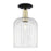 Innovations Bridal Veil 1Lt 8" Semi-Flush, BKBS/Clear - 716-1C-BAB-G559-8CL