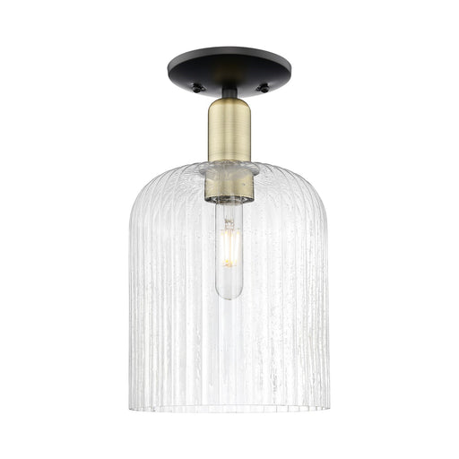 Innovations Bridal Veil 8in 1-Light Semi-Flush Mount | Industrial Black Antique Brass and Seedy Glass | Entryway & Hallway | Model 716-1C-BAB-G559-8SDY