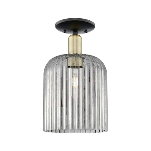 Innovations Bridal Veil 1Lt 8" Semi-Flush, BKBS/Smoke - 716-1C-BAB-G559-8SM