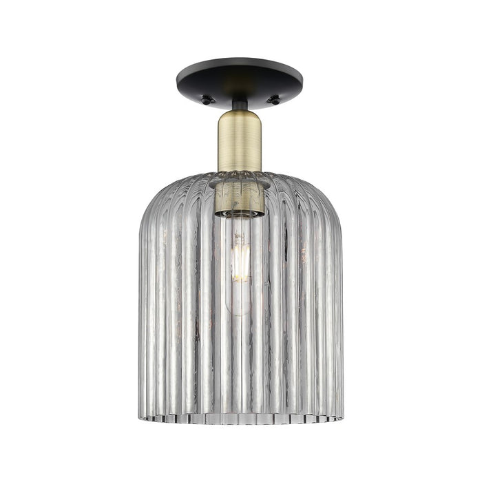 Innovations Bridal Veil 1Lt 8" Semi-Flush, BKBS/Smoke - 716-1C-BAB-G559-8SM