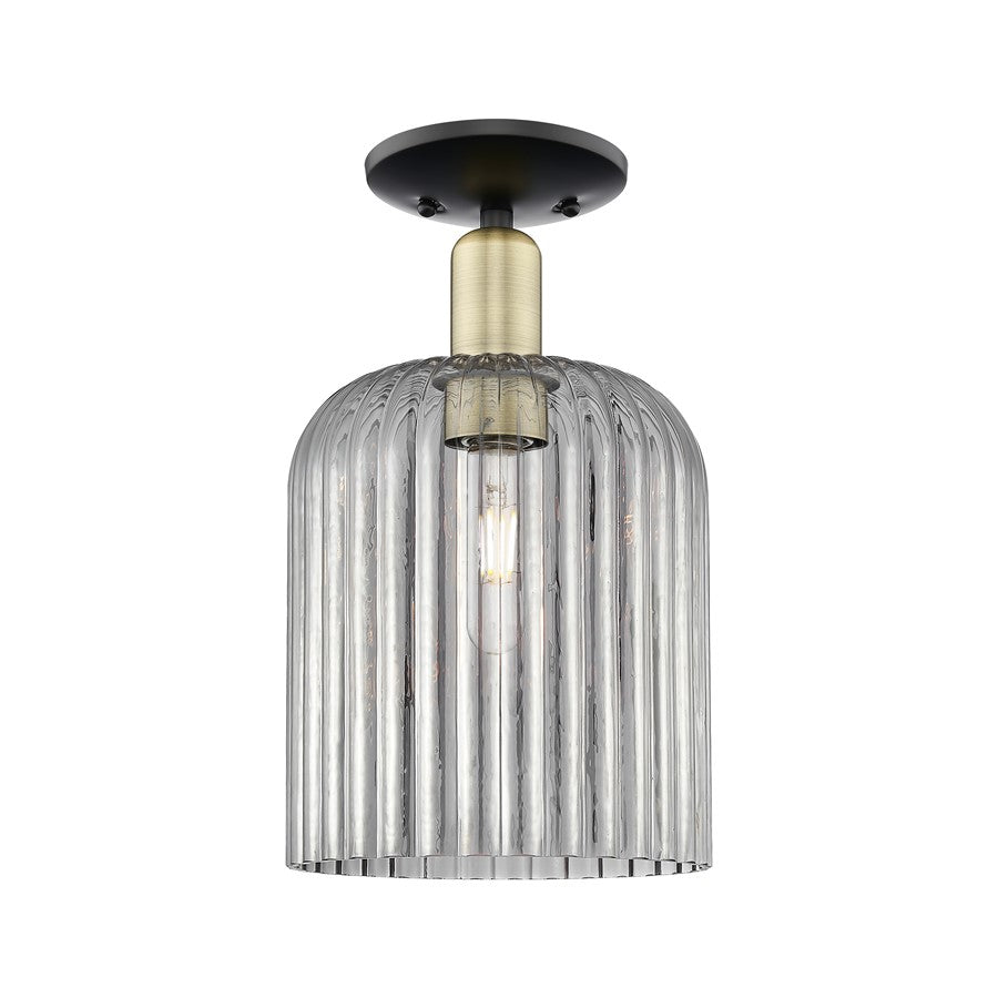 Innovations Bridal Veil 1Lt 8" Semi-Flush, BKBS/Smoke - 716-1C-BAB-G559-8SM