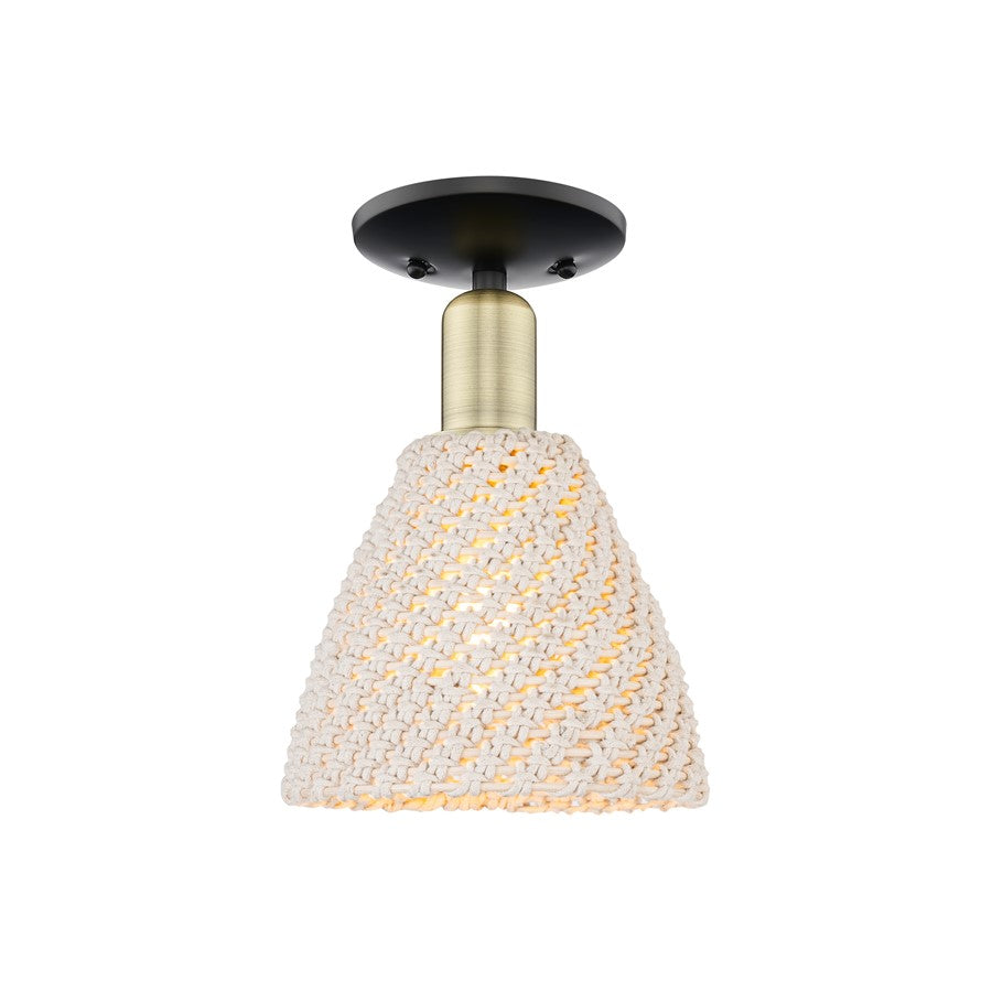Innovations NB Dome 1Lt 8" Semi-Flush, BKS/NF - 716-1C-BAB-NBD-75-NAT