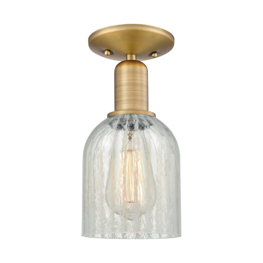 Innovations Caledonia 5in 1-Light Semi-Flush Mount | Industrial Brushed Brass Steel and Mouchette Glass | Entryway & Hallway | 5 x | Model 716-1C-BB-G2511