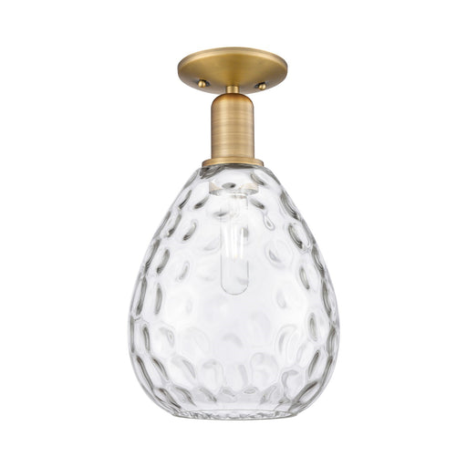 Innovations Waverly 8in 1-Light Semi-Flush Mount | Industrial Brushed Brass Steel and Clear Glass | Entryway & Hallway | 8 x 8 x | Model 716-1C-BB-G372