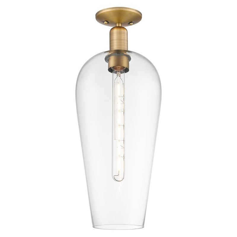 Innovations Chelsea 1Lt 8" Semi-Flush, Brushed Brass/Clear - 716-1C-BB-G456-8CL