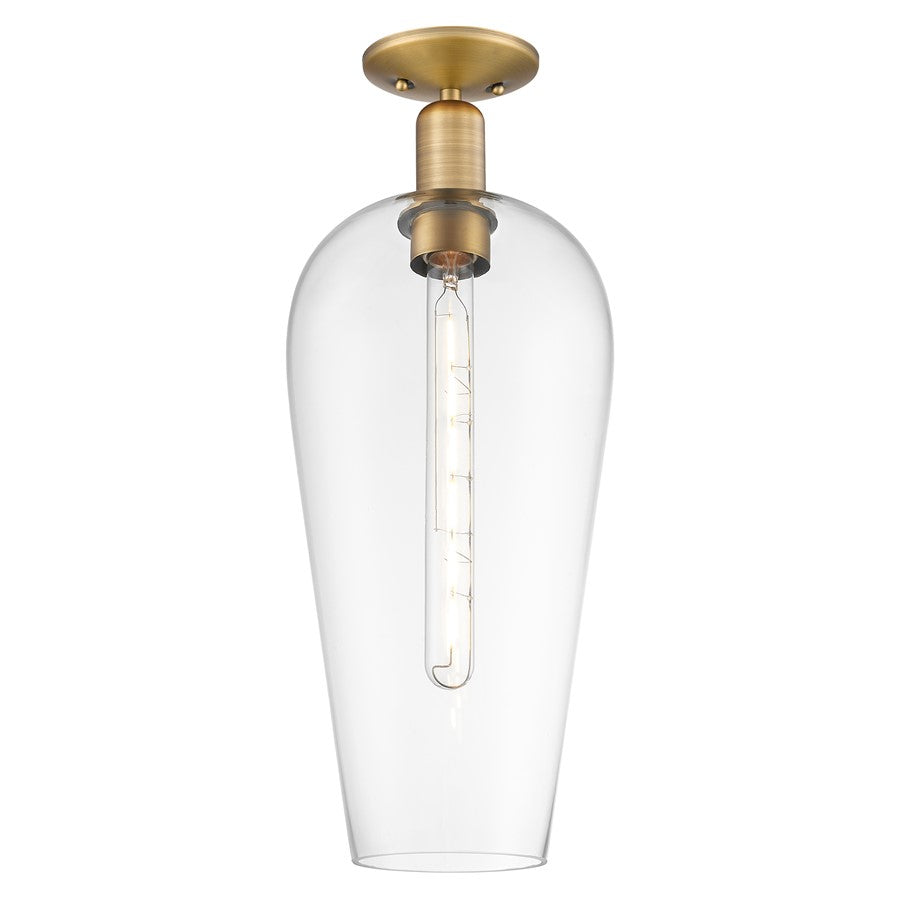 Innovations Chelsea 1Lt 8" Semi-Flush, Brushed Brass/Clear - 716-1C-BB-G456-8CL