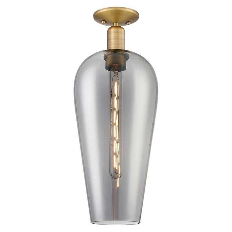 Innovations Chelsea 1Lt 8" Semi-Flush, Brushed Brass/Smoke - 716-1C-BB-G456-8SM